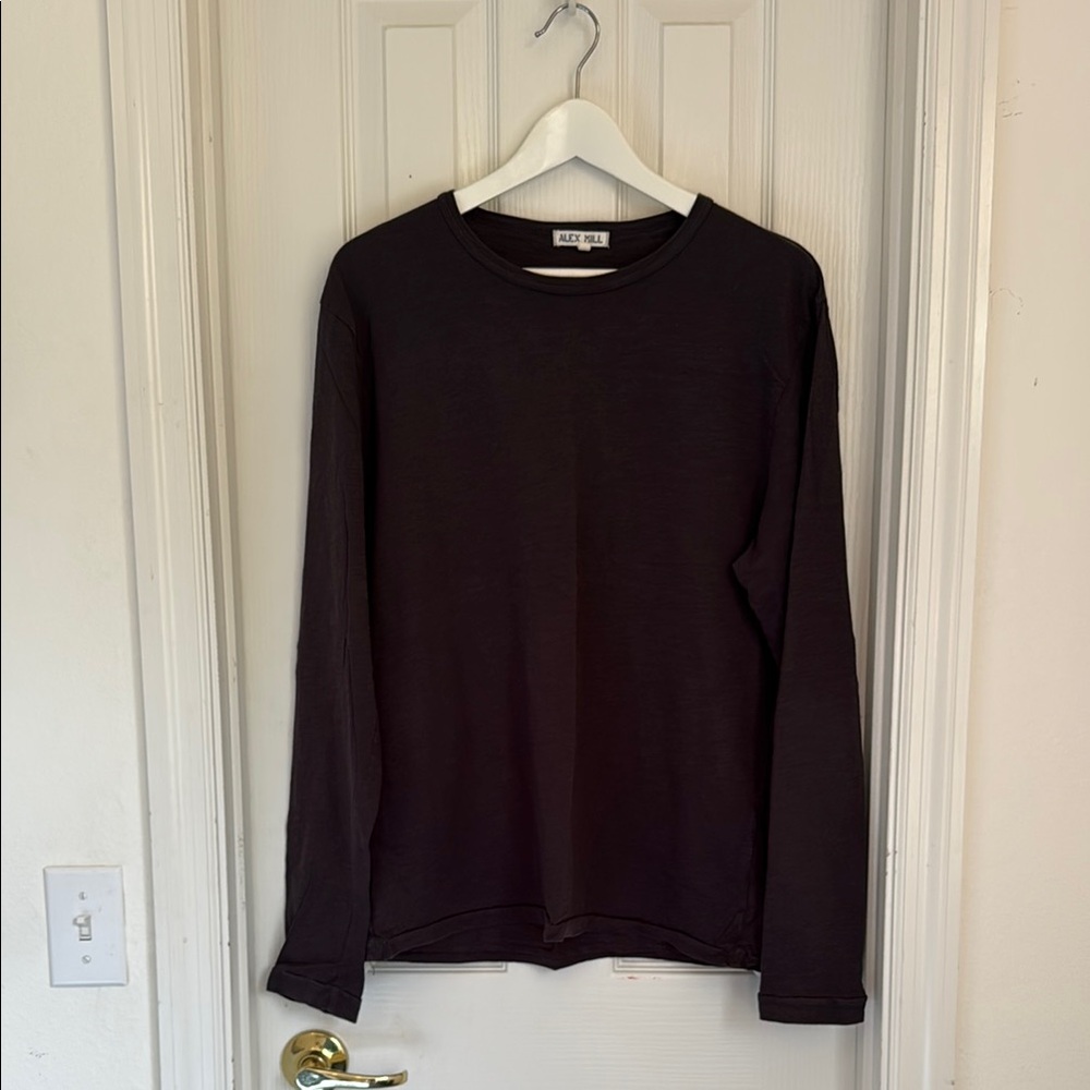 Men’s Alex Mill Slub Charcoal Grey/Navy-ish Long Sleeve Crew